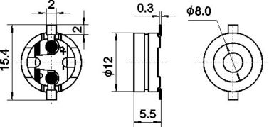 컴퓨터, 12*5.5mm 전자기 변형기, 16949 증명되는 TS를 위한 3V SMD 초인종 LCP